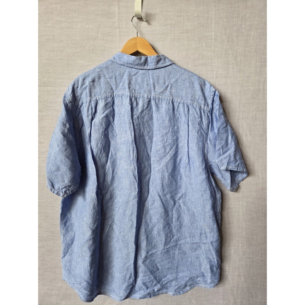Tommy Bahama Shirt 100% Linen Short Sleeve Button Up Shirt Size XL Mens Blue New - Picture 2 of 8